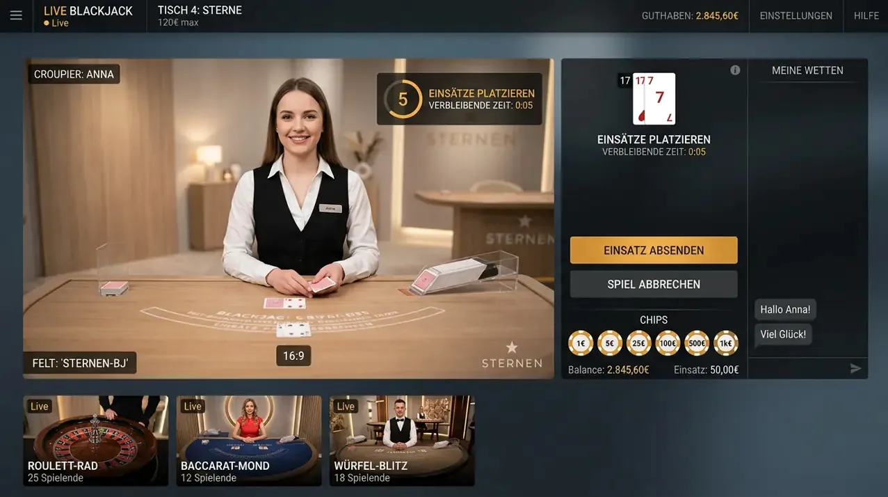 Beliebt bei Betcollect: Live Casino